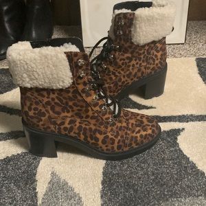 Leopard print boots